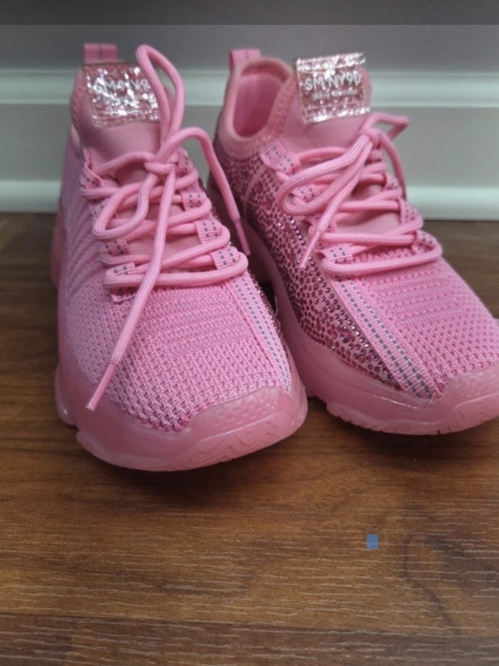 Steve Madden Pink Rhinestone Kids Sneakers